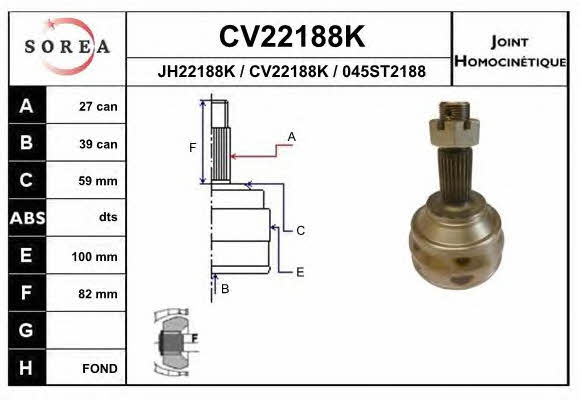 EAI CV22188K Przegub homokinetyczny CV22188K: Dobra cena w Polsce na 2407.PL - Kup Teraz!