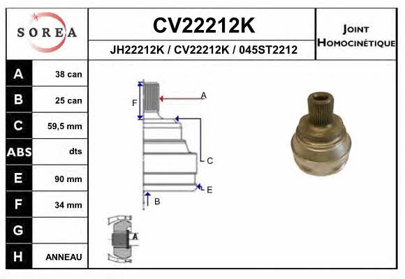 EAI CV22212K CV joint CV22212K: Buy near me in Poland at 2407.PL - Good price!