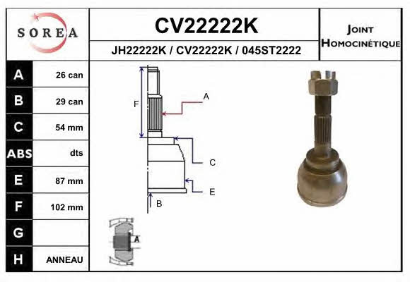 EAI CV22222K CV joint CV22222K: Buy near me in Poland at 2407.PL - Good price!