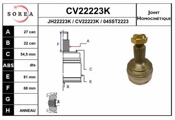 EAI CV22223K CV joint CV22223K: Buy near me in Poland at 2407.PL - Good price!