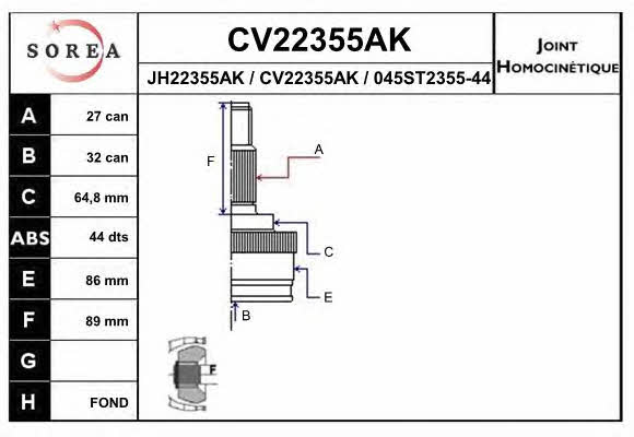 EAI CV22355AK Wellengelenk CV22355AK: Kaufen Sie zu einem guten Preis in Polen bei 2407.PL!