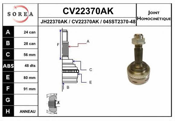 EAI CV22370AK Przegub homokinetyczny CV22370AK: Dobra cena w Polsce na 2407.PL - Kup Teraz!