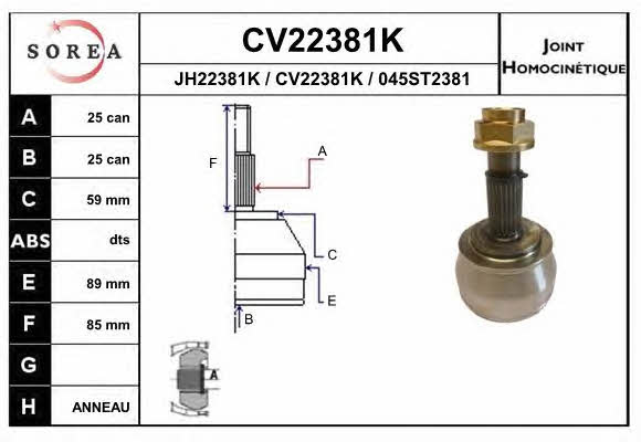 EAI CV22381K CV joint CV22381K: Buy near me in Poland at 2407.PL - Good price!