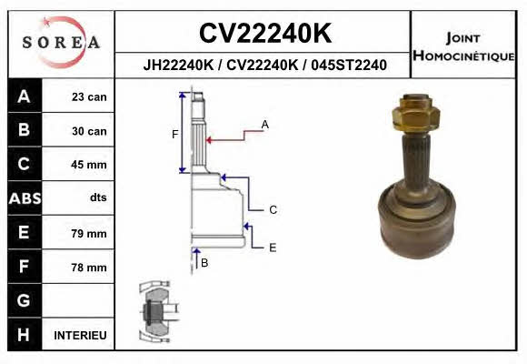 EAI CV22240K Przegub homokinetyczny CV22240K: Dobra cena w Polsce na 2407.PL - Kup Teraz!