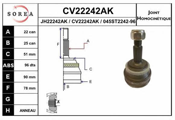 EAI CV22242AK Przegub homokinetyczny CV22242AK: Dobra cena w Polsce na 2407.PL - Kup Teraz!