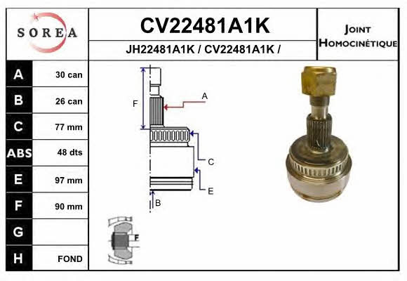 EAI CV22481A1K Шарнір рівних кутових швидкостей (ШРКШ) CV22481A1K: Приваблива ціна - Купити у Польщі на 2407.PL!
