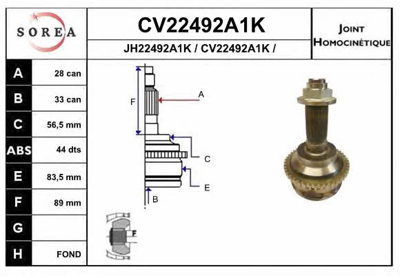 EAI CV22492A1K Przegub homokinetyczny CV22492A1K: Dobra cena w Polsce na 2407.PL - Kup Teraz!