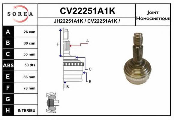 EAI CV22251A1K Przegub homokinetyczny CV22251A1K: Dobra cena w Polsce na 2407.PL - Kup Teraz!