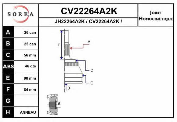 EAI CV22264A2K CV joint CV22264A2K: Buy near me in Poland at 2407.PL - Good price!