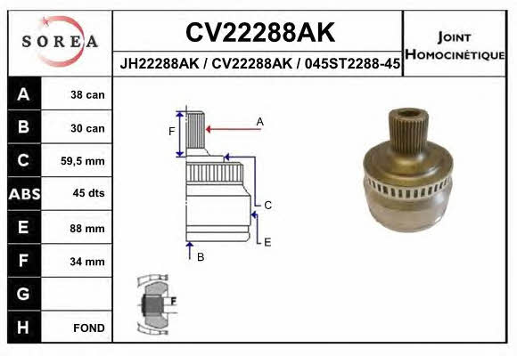 EAI CV22288AK CV joint CV22288AK: Buy near me in Poland at 2407.PL - Good price!