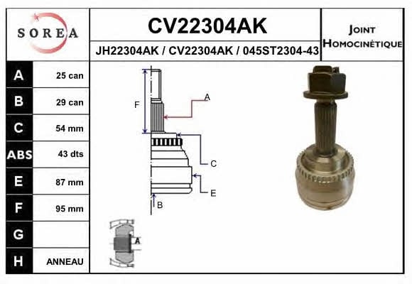 EAI CV22304AK Przegub homokinetyczny CV22304AK: Atrakcyjna cena w Polsce na 2407.PL - Zamów teraz!