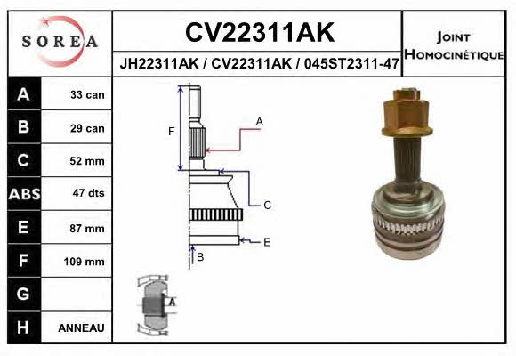 EAI CV22311AK Шарнір рівних кутових швидкостей (ШРКШ) CV22311AK: Купити у Польщі - Добра ціна на 2407.PL!