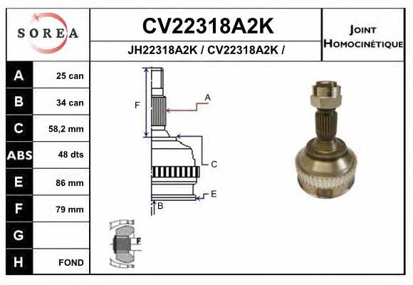 EAI CV22318A2K Przegub homokinetyczny CV22318A2K: Dobra cena w Polsce na 2407.PL - Kup Teraz!