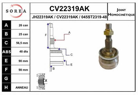 EAI CV22319AK Шарнир равных угловых скоростей (ШРУС) CV22319AK: Отличная цена - Купить в Польше на 2407.PL!