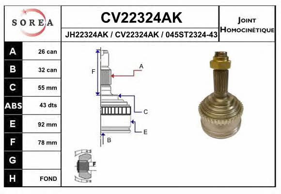 EAI CV22324AK CV joint CV22324AK: Buy near me in Poland at 2407.PL - Good price!