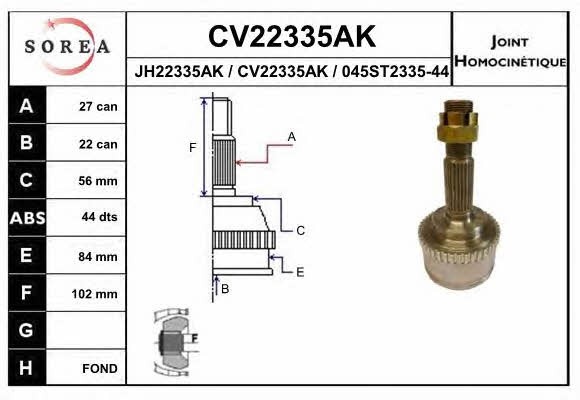 EAI CV22335AK Przegub homokinetyczny CV22335AK: Dobra cena w Polsce na 2407.PL - Kup Teraz!