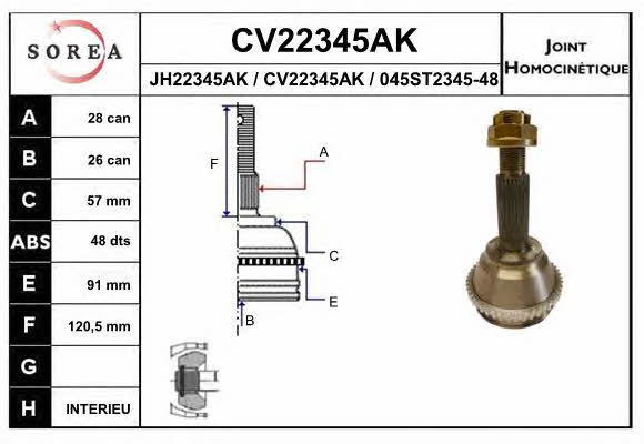 EAI CV22345AK Przegub homokinetyczny CV22345AK: Atrakcyjna cena w Polsce na 2407.PL - Zamów teraz!