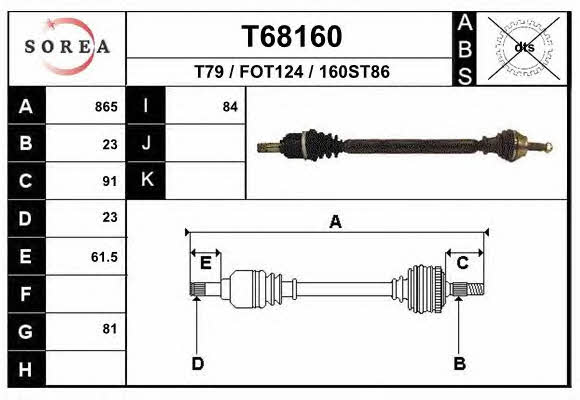 EAI T68160 Drive shaft T68160: Buy near me in Poland at 2407.PL - Good price!