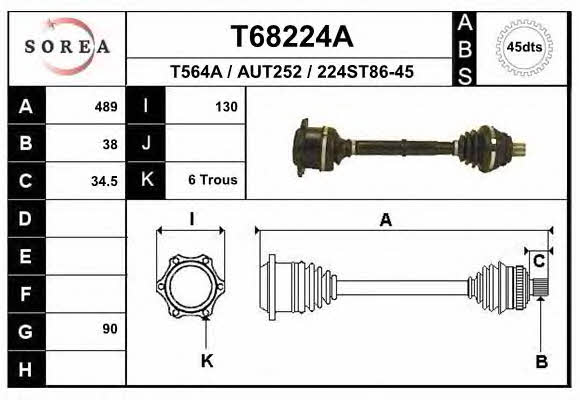 EAI T68224A Drive shaft T68224A: Buy near me in Poland at 2407.PL - Good price!