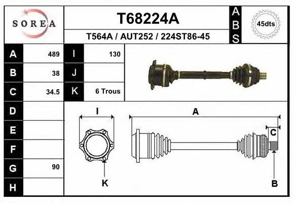 EAI T68224A Вал приводной T68224A: Отличная цена - Купить в Польше на 2407.PL!