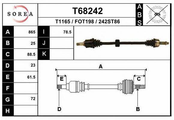 EAI T68242 Drive shaft T68242: Buy near me in Poland at 2407.PL - Good price!