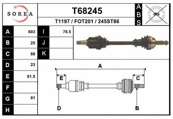 EAI T68245 Drive shaft T68245: Buy near me in Poland at 2407.PL - Good price!