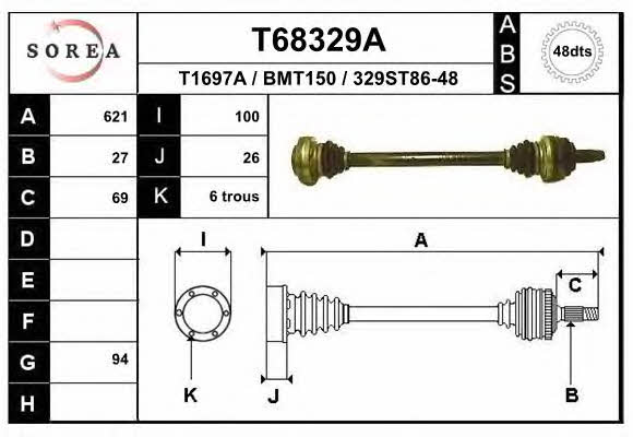 EAI T68329A Drive shaft T68329A: Buy near me in Poland at 2407.PL - Good price!