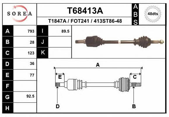 EAI T68413A Drive shaft T68413A: Buy near me in Poland at 2407.PL - Good price!
