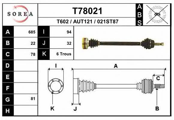 EAI T78021 Wał napędowy T78021: Dobra cena w Polsce na 2407.PL - Kup Teraz!