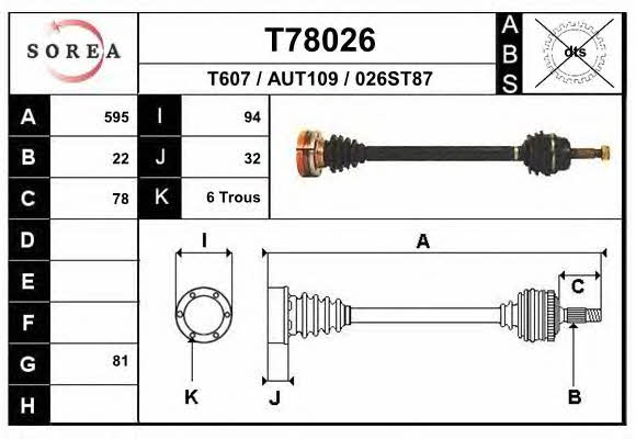 EAI T78026 Wał napędowy T78026: Dobra cena w Polsce na 2407.PL - Kup Teraz!