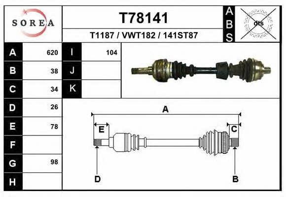 EAI T78141 Drive shaft T78141: Buy near me in Poland at 2407.PL - Good price!