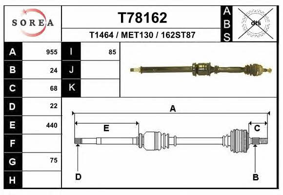 EAI T78162 Drive shaft T78162: Buy near me at 2407.PL in Poland at an Affordable price!