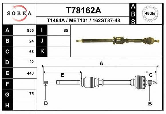 EAI T78162A Antriebswelle T78162A: Kaufen Sie zu einem guten Preis in Polen bei 2407.PL!