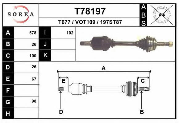 EAI T78197 Drive shaft T78197: Buy near me in Poland at 2407.PL - Good price!