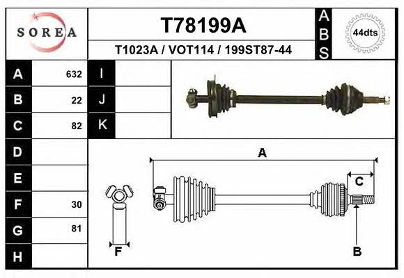 EAI T78199A Drive shaft T78199A: Buy near me in Poland at 2407.PL - Good price!