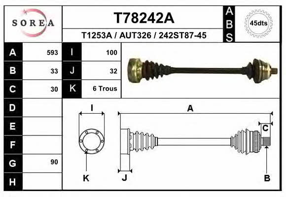 EAI T78242A Drive shaft T78242A: Buy near me in Poland at 2407.PL - Good price!