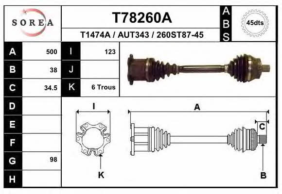 EAI T78260A Вал приводной T78260A: Отличная цена - Купить в Польше на 2407.PL!