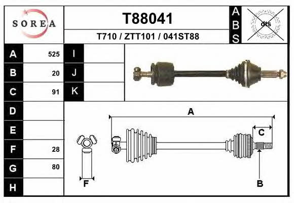 EAI T88041 Drive shaft T88041: Buy near me in Poland at 2407.PL - Good price!