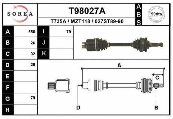 EAI T98027A Drive shaft T98027A: Buy near me in Poland at 2407.PL - Good price!