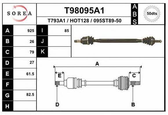 EAI T98095A1 Drive shaft T98095A1: Buy near me in Poland at 2407.PL - Good price!
