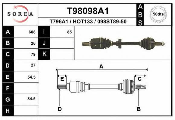 EAI T98098A1 Wał napędowy T98098A1: Dobra cena w Polsce na 2407.PL - Kup Teraz!