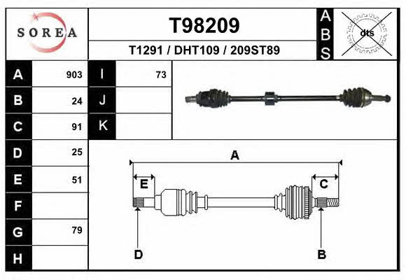 EAI T98209 Drive shaft T98209: Buy near me at 2407.PL in Poland at an Affordable price!