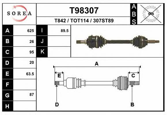 EAI T98307 Drive shaft T98307: Buy near me in Poland at 2407.PL - Good price!
