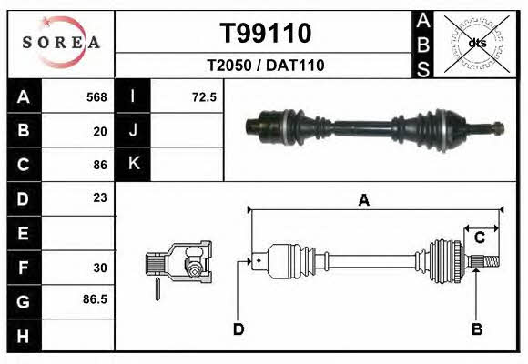 EAI T99110 Drive shaft T99110: Buy near me in Poland at 2407.PL - Good price!