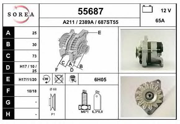 EAI 55687 Alternator 55687: Buy near me in Poland at 2407.PL - Good price!