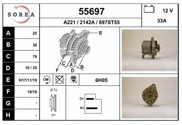 EAI 55697 Alternator 55697: Dobra cena w Polsce na 2407.PL - Kup Teraz!