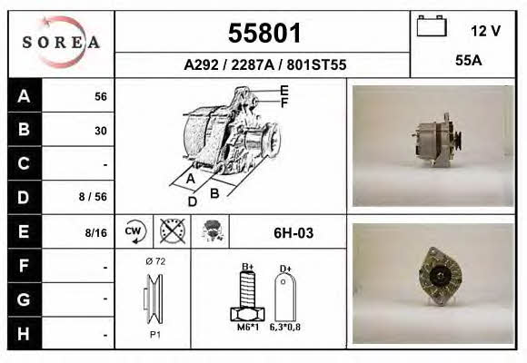 EAI 55801 Alternator 55801: Buy near me in Poland at 2407.PL - Good price!