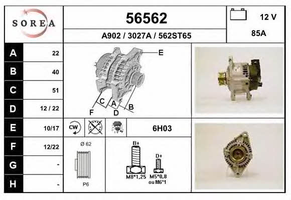 EAI 56562 Alternator 56562: Buy near me in Poland at 2407.PL - Good price!