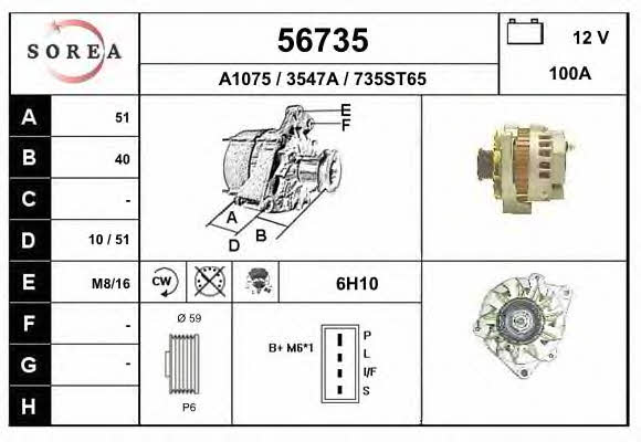 EAI 56735 Alternator 56735: Buy near me in Poland at 2407.PL - Good price!