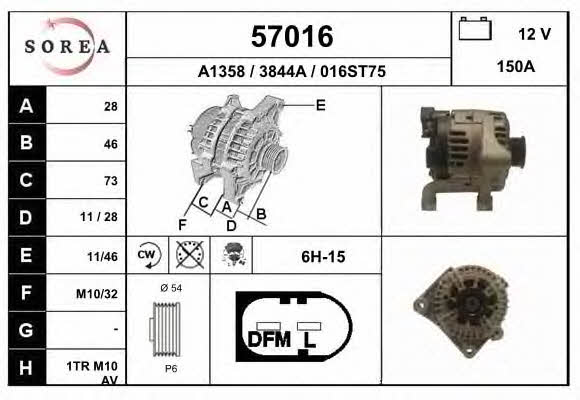 EAI 57016 Alternator 57016: Buy near me in Poland at 2407.PL - Good price!